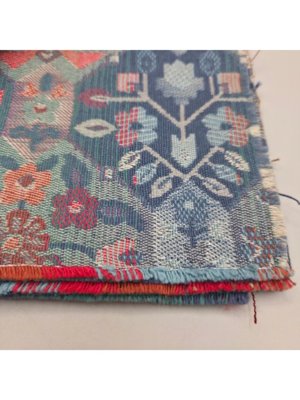 Vintage Kilim Jacquard Upholstery Fabric Remnant Boho Floral Geometric 56x20